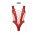 V-Neck Teddy with Opaque Panels - Queen Size