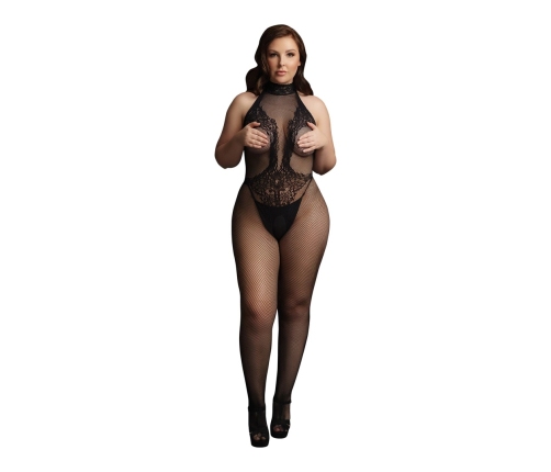 Fishnet and Lace Bodystocking - Plus Size