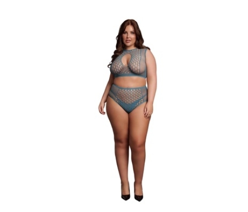 Duo Net Key-Hole Bra Set - Queen Size