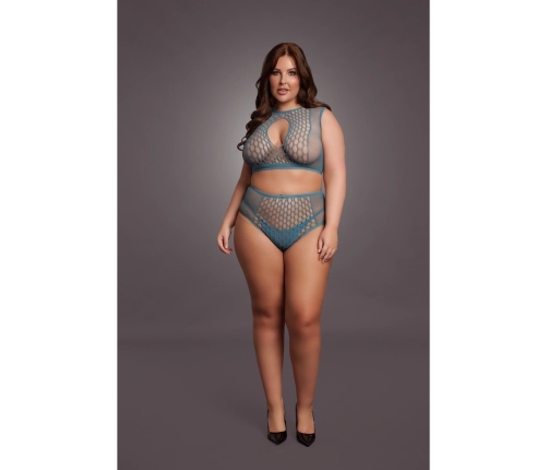 Duo Net Key-Hole Bra Set - Queen Size