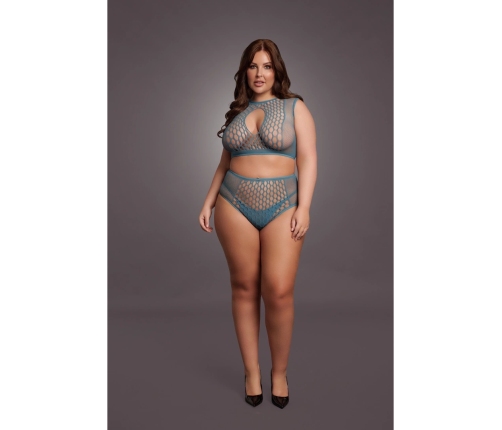 Duo Net Key-Hole Bra Set - Queen Size