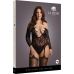 Criss Cross Neck Suspender Bodystocking - Plus Size