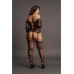 Criss Cross Neck Suspender Bodystocking - Plus Size