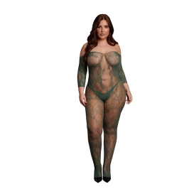 Lace Long-Sleeved Bodystocking - Queen Size