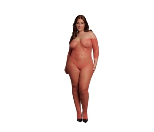 Lace Long-Sleeved Bodystocking - Queen Size