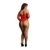Crotchless Rhinestone Teddy - Plus Size