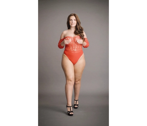 Crotchless Rhinestone Teddy - Plus Size