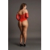 Crotchless Rhinestone Teddy - Plus Size