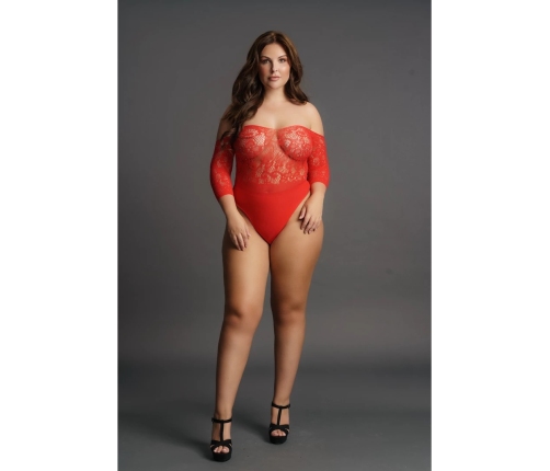 Crotchless Rhinestone Teddy - Plus Size