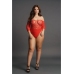 Crotchless Rhinestone Teddy - Plus Size