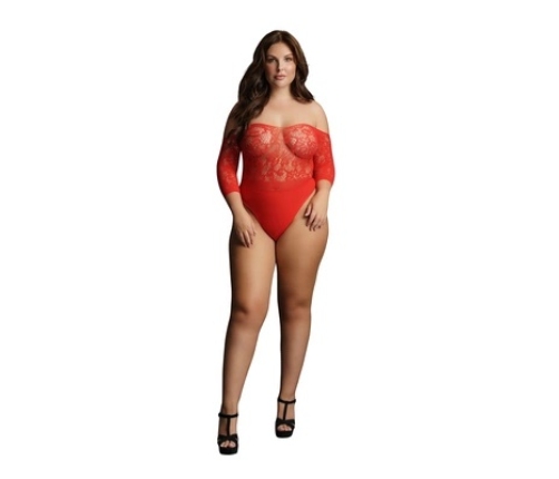Crotchless Rhinestone Teddy - Plus Size
