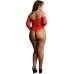 Crotchless Rhinestone Teddy - Plus Size