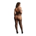 Suspender Fishnet Choker Bodystocking - Plus Size