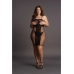 Knee-Length Lace and Fishnet Dress - Plus Size