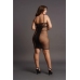 Knee-Length Lace and Fishnet Dress - Plus Size