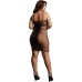 Knee-Length Lace and Fishnet Dress - Plus Size