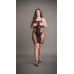 Knee-Length Lace and Fishnet Dress - Plus Size