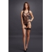 Crotchless Rhinestone Halter Teddy - One Size