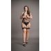 Crotchless Rhinestone Halter Teddy - Plus Size
