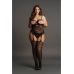 Suspender Rhinestone Bodystocking - Plus Size