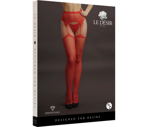 Suspender Rhinestone Pantyhose - One Size