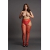 Suspender Rhinestone Pantyhose - Plus Size