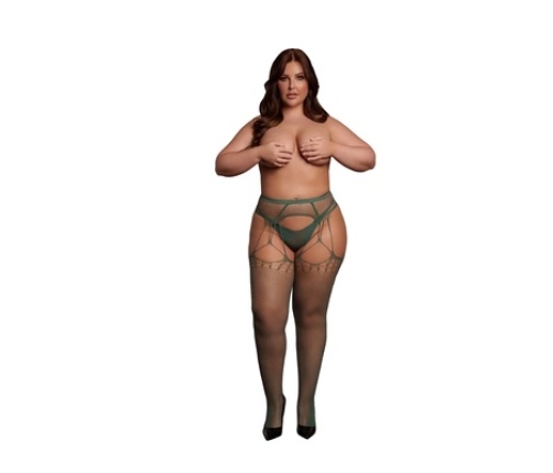 Shredded Suspender Pantyhose - Queen Size