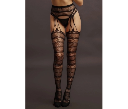 Suspender Striped Pantyhose - One Size