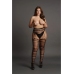 Suspender Striped Pantyhose - Plus Size