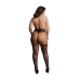 Suspender Striped Pantyhose - Plus Size