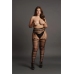 Suspender Striped Pantyhose - Plus Size