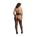 Suspender Striped Pantyhose - Plus Size
