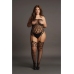 Strapless, Crotchless Teddy with Stockings - Plus Size