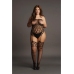Strapless, Crotchless Teddy with Stockings - Plus Size