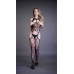 Lace Suspender Bodystocking with Round Neck - One Size