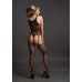 Lace Suspender Bodystocking with Round Neck - One Size