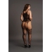 Lace Suspender Bodystocking with Round Neck - Plus Size