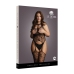 Lace Suspender Bodystocking with Round Neck - Plus Size