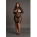Long Sleeve Fishnet Dress - Plus Size