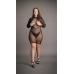 Long Sleeve Fishnet Dress - Plus Size