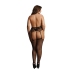 Fishnet and Lace Garterbelt Stockings - Plus Size