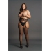 Fishnet and Lace Garterbelt Stockings - Plus Size