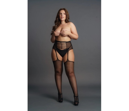 High-Waist Garterbelt Stockings - Plus Size