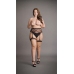 Striped, Fishnet Garterbelt - Plus Size