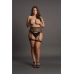 Striped, Fishnet Garterbelt - Plus Size
