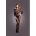 Bodystocking with Off-Shoulder Long Sleeves - OS - Black
