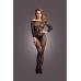 Bodystocking with Off-Shoulder Long Sleeves - OS - Black