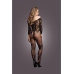 Bodystocking with Off-Shoulder Long Sleeves - OS - Black