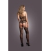 Two Piece with Halter Turtleneck and Pantie with Attached Stockings - OS - Black