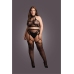 Two Piece with Halter Turtleneck and Pantie with Attached Stockings - OSX - Black